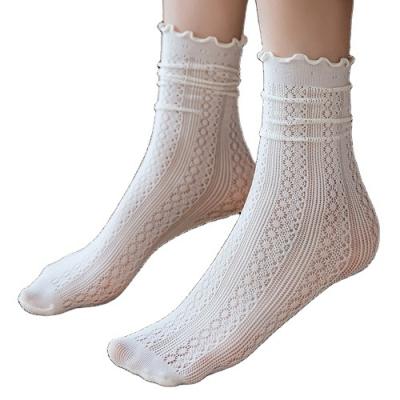 China New Summer Sports Women's Cute Fashion Long Bubbles Mesh Japanese Breathable Thin Creative Solid Soft Hollow Korean Socks Loose Socks for sale