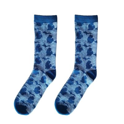 China Fashion sporty blue warm custom cotton winter logo autumn absorbent men's socks anti slip for wholesale for sale