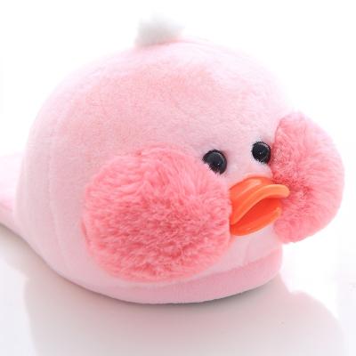 China Lalafafan Duck Plush Slipper Custom Plush Slippers Good Quality TPR Cute Animal House Women Slippers for sale