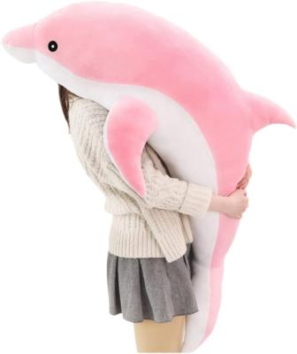 China Lovely 100Cm Plush Dolphin Stuffed Toys Dolphin Plush Blue Pink Blue Pillow For Kids Girls Sleep Cushion Gift for sale