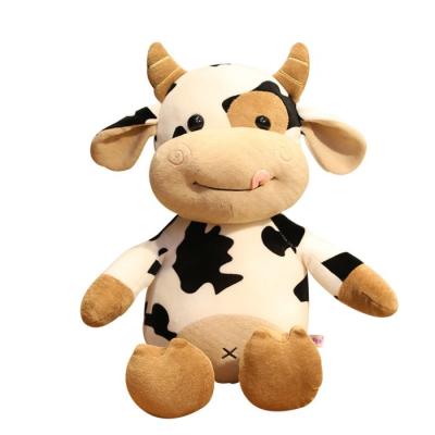 China Logo Plush Toys Cute Cow Children's Toys Customized Soft Plush Dolls for sale