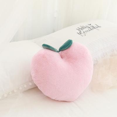 China Custom furry plush pink plush bag peach plush toys commercial plush Toy With Blanket fruit bag peach fruit for sale