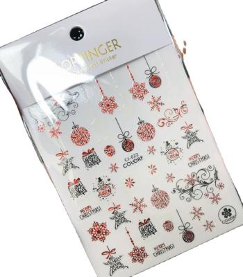 China Nail Art Beauty Christmas Cartoon Nail Stickers Water Decals Winter Foil Sliders New Year Decorations for sale