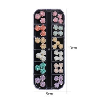 China Nail Art Beauty New Design 3D Rose Flower 12 Colors Mixed Nail Art Decorations Beauty Nail Art Decoration DIY for sale