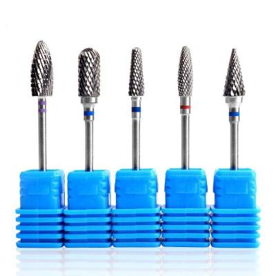 China Art Beauty Nail Drill Bits Kit 5 Pcs Tungsten Carbide Nail File Bit Diamond Nail Drill Bits Grinding for sale