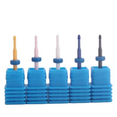 China High Quality Ceramic Bits Colorful Ceramic Metal Nail Grinding Drill Bit For Nail Drill Machine for sale