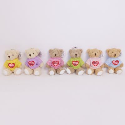 China 2022 New Arrival Lovely Valentine Keychain Soft Teddy Bear Toy Stuffed Doll Animal Gifts Love Plush Gift for sale