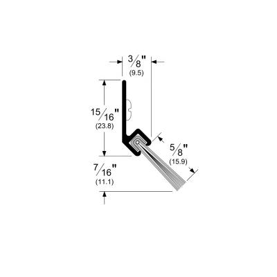 China YDS613 Modern Aluminum Door Seal Strip Brush Nylon Brushes Door Sealing Sweep for sale