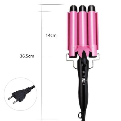 China For Home Use LCD Digital Display Curling Hair Iron Machine Pro Automatic Triple Hair Curler Air Hair Curler Barrel Hair Curler for sale