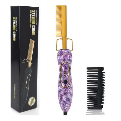 China LCD Temperature Display Hair Straighteners Stunned Diamond Portable Professional Silk Degree Flat Iron for sale