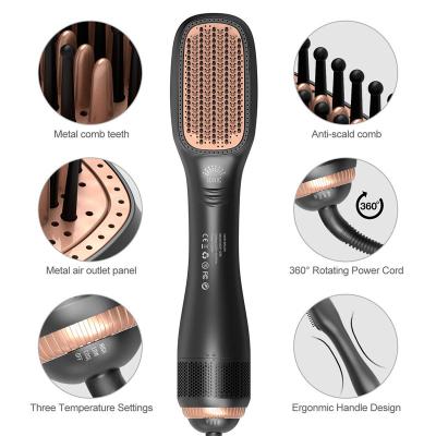 China Wholesale Nondisposable Multifunctional 3 in 1 Interchangeable 1200W One Stage Hair Brush Blow Dryer for sale