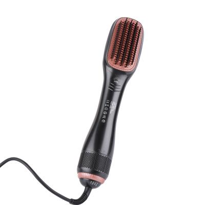 China Air One Stage Hair Brush Blow Dryer Hair Straightener Brush Nondisposable Beauty Salon Hair Dryer and Styler Combo Hot for sale