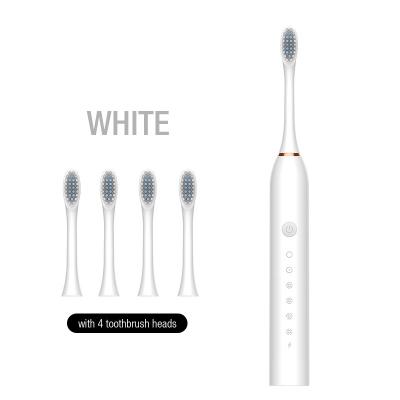 China Portable ABS+ Silicone Sonic Toothbrush Electric Toothbrush USB Rechargeable Toothbrush Heads Set Replacement X-3 Automatic Toothbrush for sale