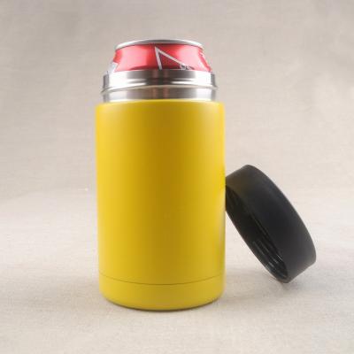 China Double Wall Insulated PORTABLE Vacuum Can Cooler Insulator Stainless Steel Beer Can Bottle Holder Mug for sale