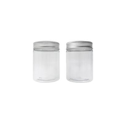 China Canned Food Wide Mouth PET Fruit Nut Container Almond Jar Finger Cookie Jar Plastic Dry Food Jar for sale