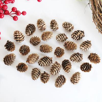 China Sprinkled with white snow basket of small dry pine cone small pine cones handmade pine cone for sale