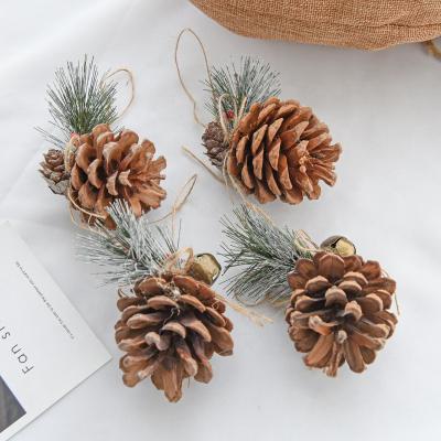 China Natural Dried Gold Christmas Tree Decoration Pine Cones Open Ornaments For Gift Home Decor for sale