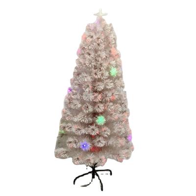 China Sales 150cm Home White Foil LED Plant Colorful Festival Decoration Lights With Snowflake Ornaments Fiber Christmas Tree for sale