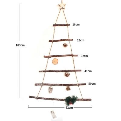 China Christamas Home Decoration Driftwood Christmas Tree Wall Christmas Tree Branch Wooden Christmas Tree for sale