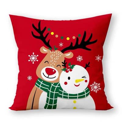 China Wholesale Breathable Christmas Living Room Factory Decorative Pillow Case Cushion Canvas Printed Canvas Cover for sale