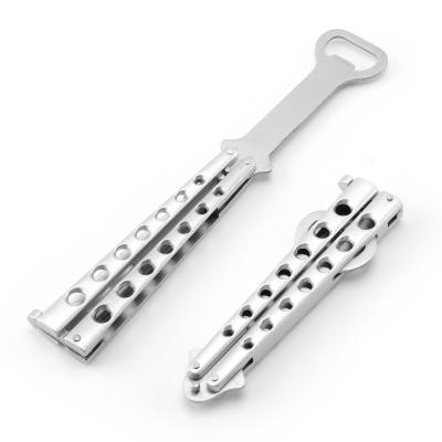 China Viable Butterfly Knife Style Beer Bottle Opener Tool Metal Beer Opener Bar Supplies for sale