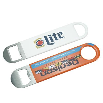 China Sustainable Customizable Color Vinyl Coated Long Neck Bottle Opener Made Of Heavy Duty Steel for sale