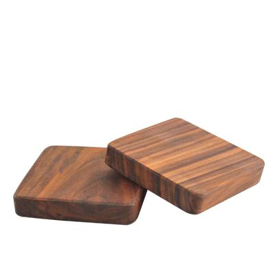 China 100% Natural & Organic Black Walnut Sustainable Wooden Coasters - Set of 2 with a Special Gift Box for sale