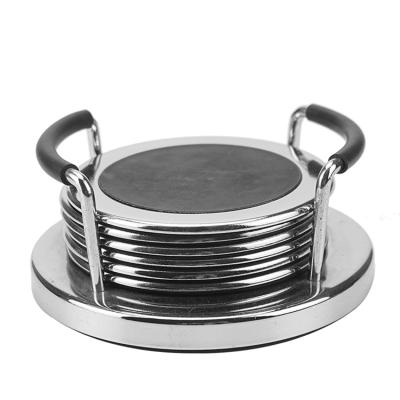 China Sustainable Stainless Steel Round Shaped Heat Resistant Cup Mat Coaster Holder Set for sale