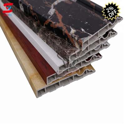 China Eco - Friendly / Waterproof PVC Panel Kitchen Cabinet PVC Skirting Board / PVC Skirting Board With Cheap Price for sale