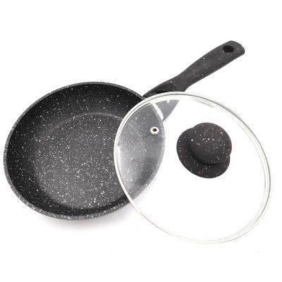 China Granite Free PFOA Free Black Coating Frying Pan Egg Pans With Cover Non Stick Filters Induction Cooker Kitchen Cookware for sale