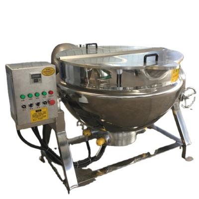 China food & Beverage Plant 50-600LStainless Steel Tilting Pot Heating Mixing Industrial Cooker Jacket Cooking Kettle for sale