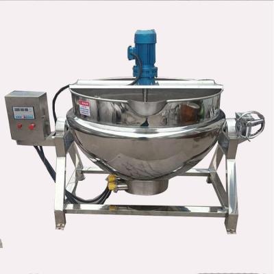 China food & Factory Cheap Price Industrial Double Layer Gas Tilting Planetary Steam Heater Beverage Cooking Jacketed Kettle With Agitator Price for sale