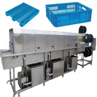 China Continuous Plastic Basket Cleaner Automatic Turnover Fruit Basket Tray Washing Machine for sale