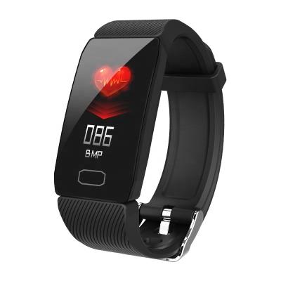 China Hot Waterproof Touch Screen Smart Watch Q1 IP67 Women Man Wristband Heart Rate Thermometer Band Watches For Android IOS IOS for sale