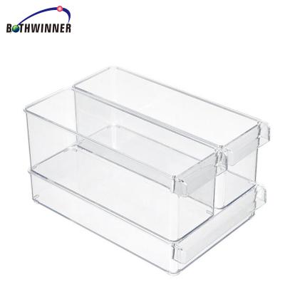 China Plastic Type Refrigerator PS Kitchen Drawer Storage Box for sale