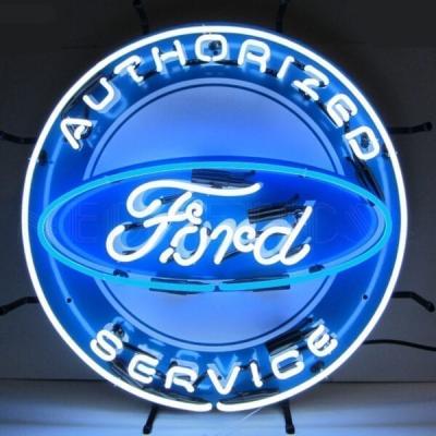 China Buildings Ford Lead Free Wall Glass Neon Clock Sign RoHS Certificate Neon Lamp Lead Free Sign for sale