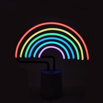 China Rainbow carving neon desk table lamp neon glass shop gifts china suppliers real handcraft neon table lamp for sale