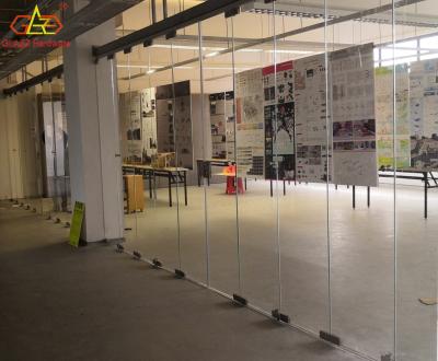 China Modern simple office folding door partition frameless glass frameless glass door for sale