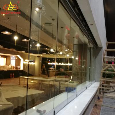 China Folding Folding Door System Frameless Glass Aluminum Sliding Folding Door Hardware for sale