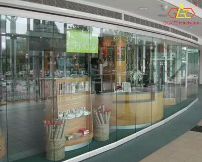 China Modern Hot Sale Frameless Glass Folding Door System Aluminum Folding Door For Office for sale