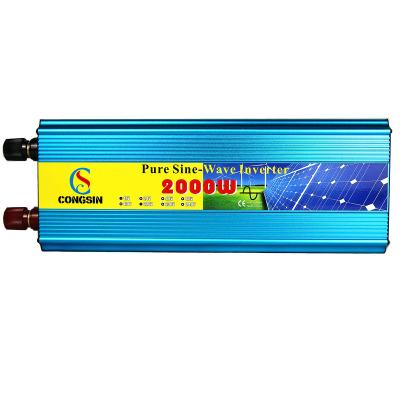 China 2000W DC 12V/24V/48V to AC 110V/220V Pure Sine Wave Solar Power Inverter with UPS and Charger 410*190*120mm for sale