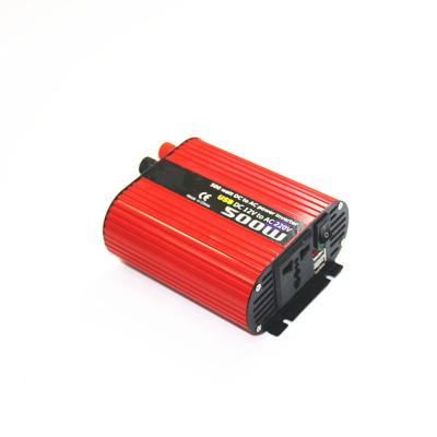 China New 12V 24V 500W Modified Sine Wave Car Inverter External Fuse With 2USB 126*116*56mm for sale