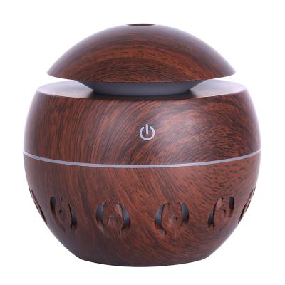 China Colorful LED Lights Essential Wooden Grain Humidifier Aromatherapy Diffuser for sale