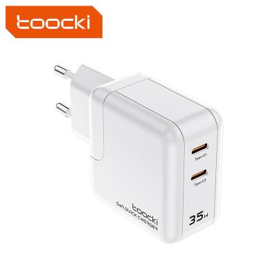 China Toocki Wide Range PD 35W Phone Charger Dual Ports Fast Charging Type Mobile Phone/Laptop/Tablet/Switch Mini C Wall Charger For Phone for sale