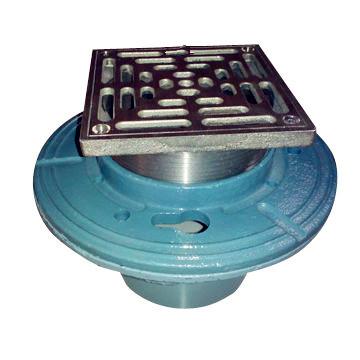 China Strainer Cast Iron Floor Drain With Nickel Bronze Square Strainer for sale