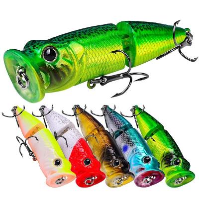 China Plastic 8cm 11g Topwater Fishing Lure 2-Sagment Artificial Minnow Bait Hard Bass Wobblers Fishing Tackle Floating Attached Snap for sale