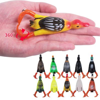 China Duck Soft Fishing Lure 9.5cm Thruster Fin PVC Topwater Realistic Silicone 12g Artificial Bait Spinning Fishing Tackle Geer for sale