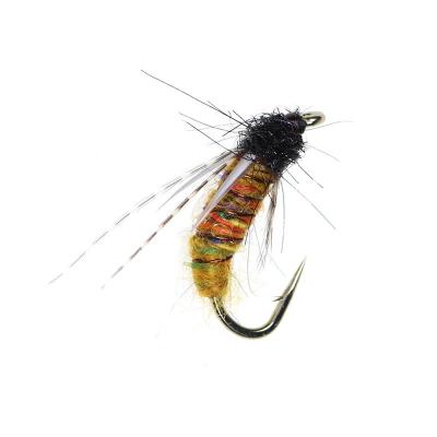 China Soft Neck Feather Nymph Pupae Fly Brown For Trout Bass Fishing Wet Flies Lures Bait Fast Sinking Hzr11 for sale