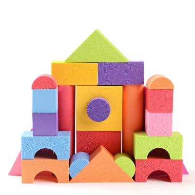 China High Quality Non-Toxic Custom Kids Light Up Toys EVA Cube Building Foam Blocks Set For Indoor Playground for sale