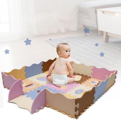 China Wholesale Price Non-toxic Scum Barrier Waterproof Cartoon Food Transparent EVA Baby Crawling Mat Baby Soft for sale